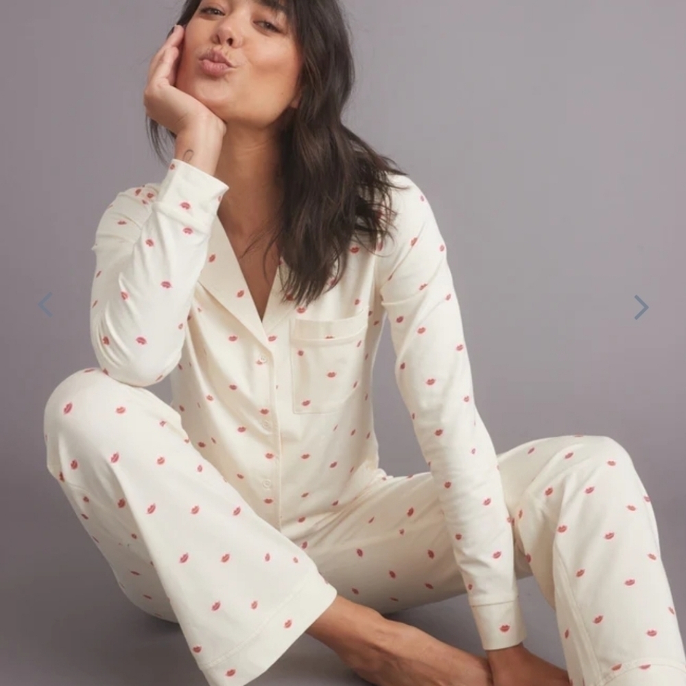 Marine Layer Classic PJ Set Antique White Kiss Print